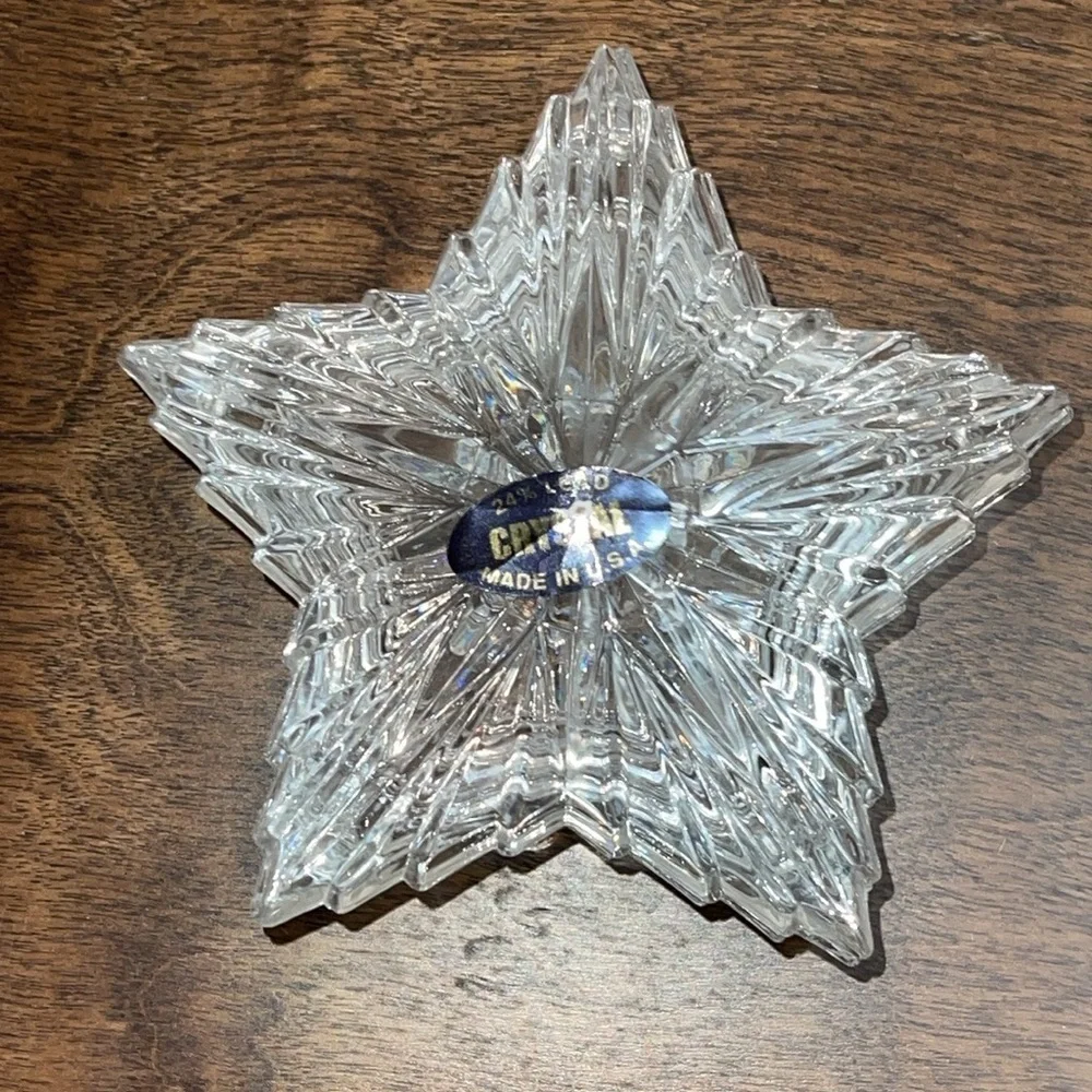 24% Lead Crystal Star Jewelry Holder or/ small items storage